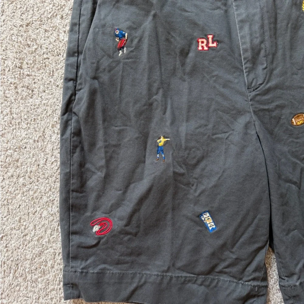 Polo Ralph Lauren Embroidered Shorts Size 33 Classic Fit Gray - Picture 3 of 15